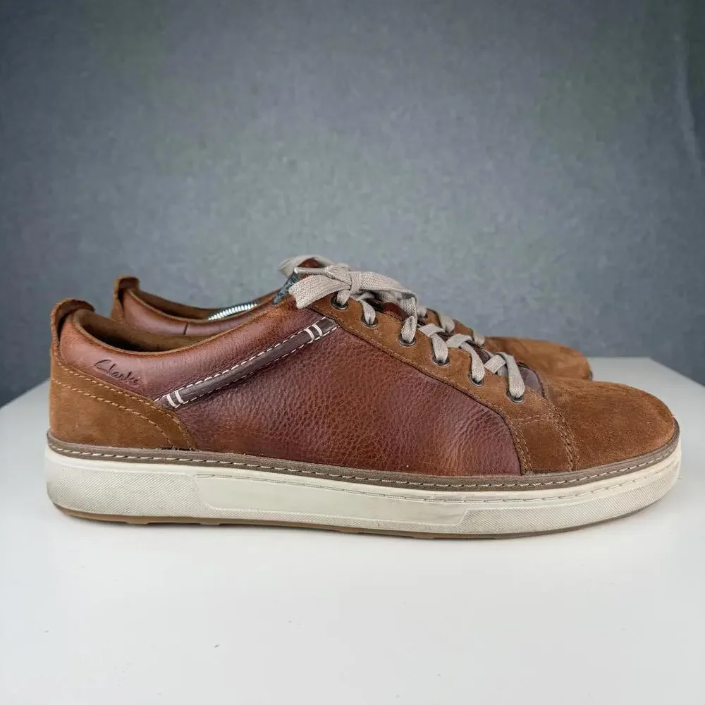 Clarks Lorsen Edge Brown Leather Sneakers Men's Size 13
